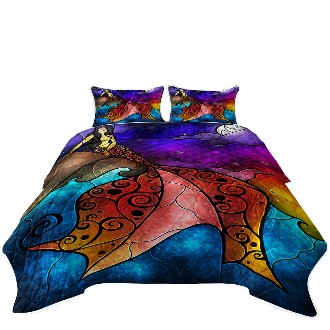 Stained Glass Ocean Fairy Tale The Little Mermaid Quilt