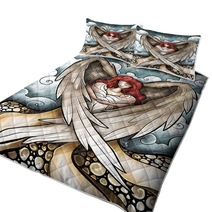 Stained Glass Redhead Angel Heavens Little Angels Summer Quilt