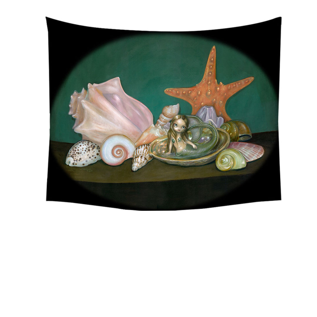 Still Life With a Mermaid and Sea Shells Tapestry