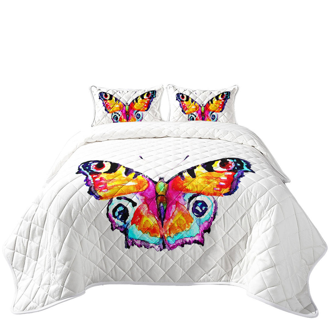 Stunning Art Painting Butterfly Coverlet