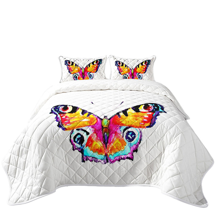 Stunning Art Painting Butterfly Coverlet
