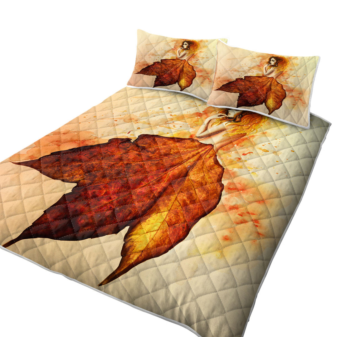 Stunning Art Painting Miss Autumn Coverlet