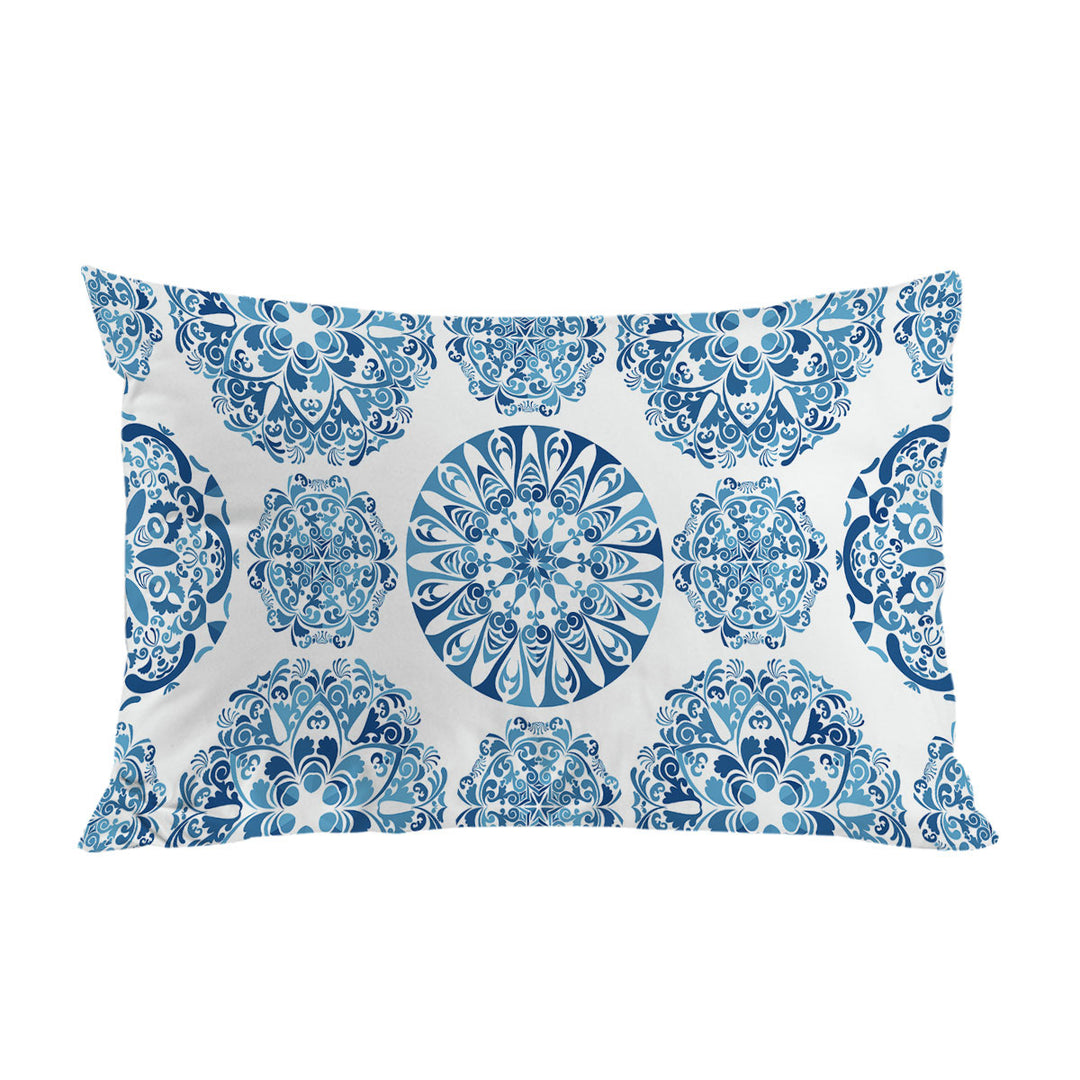 Stunning Blue Turquoise Moroccan Mandalas Pillow Case Covers
