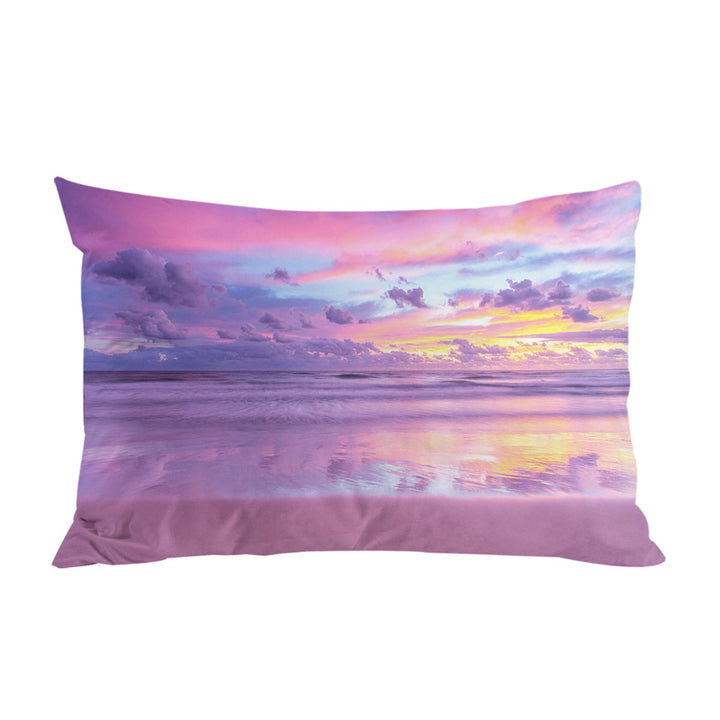 Stunning Ocean During Purplish Sunset Pillow Cases