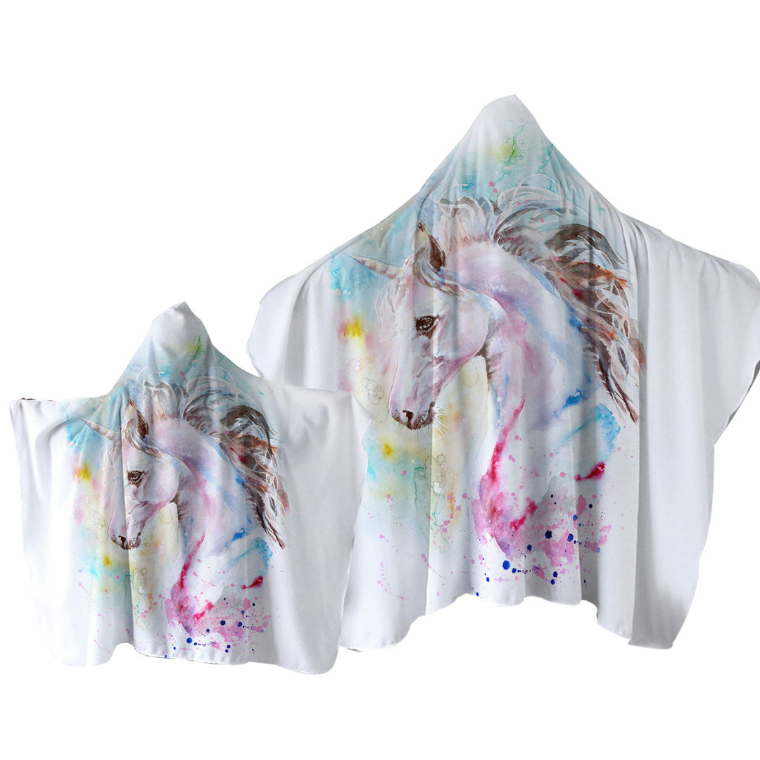 Stunning Unicorn Painting Towel with Hood