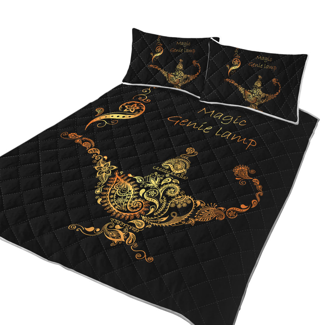 Summer Quilt with Cool Golden Magical Genie Lamp