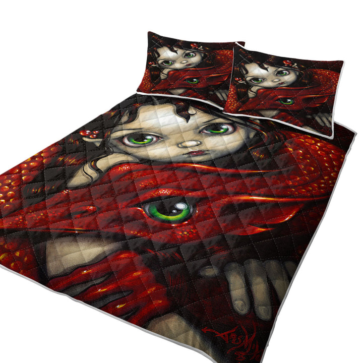 Summer Quilt with Elf Maiden and Her Dragon