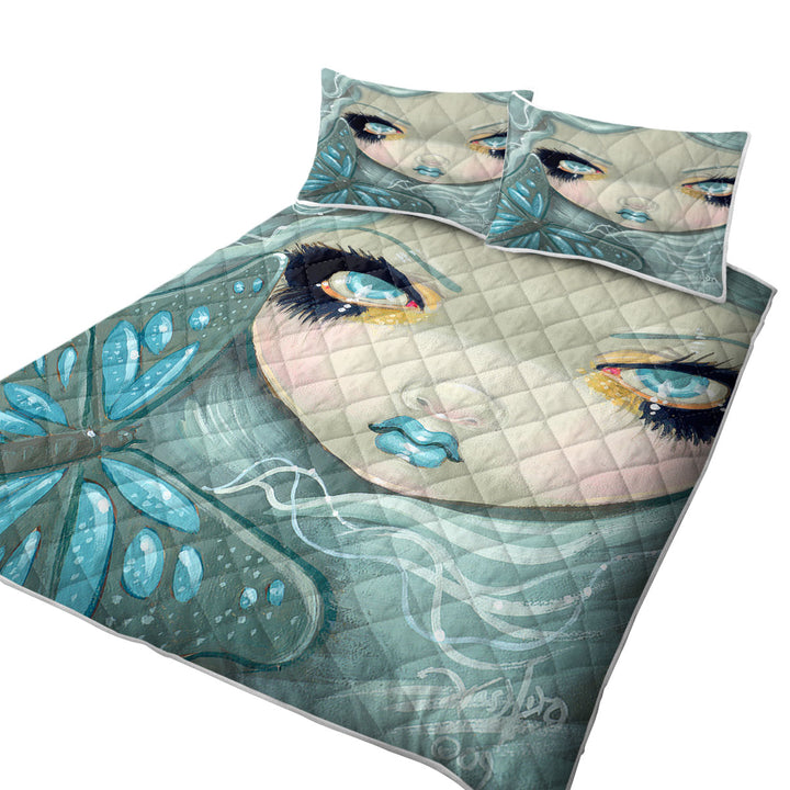 Summer Quilt with Faces of Faery _26 Ice Girl and Butterfly