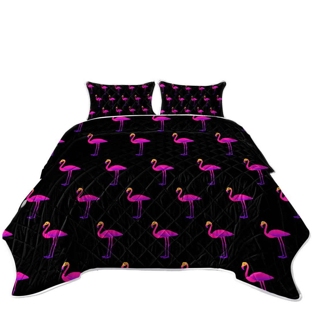 Summer Quilt with Purplish Flamingo Pattern