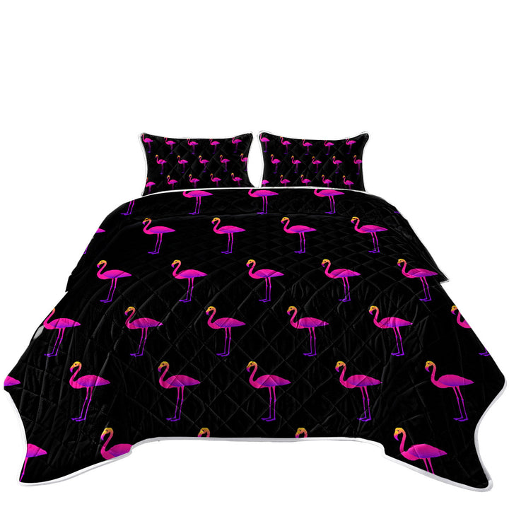 Summer Quilt with Purplish Flamingo Pattern