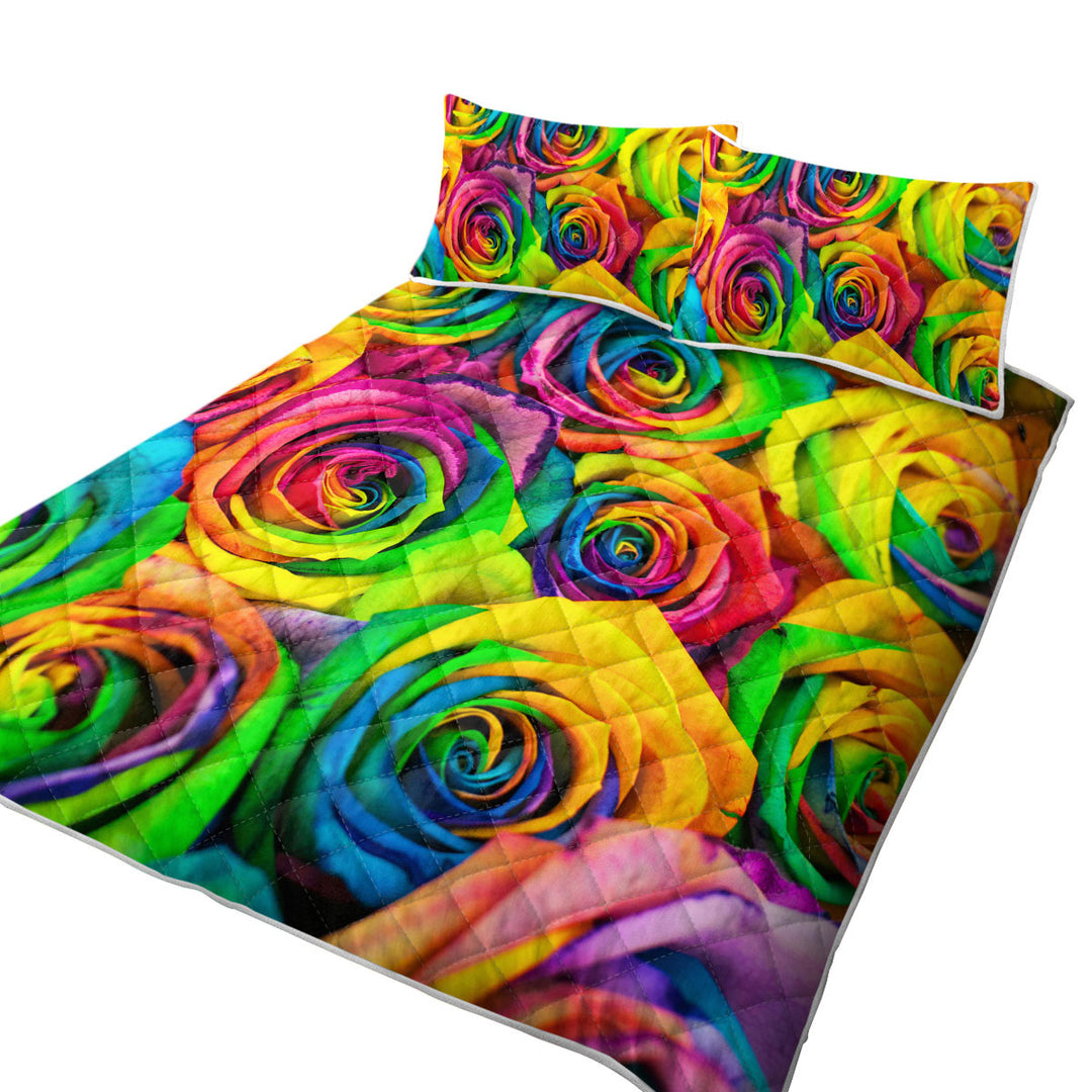 Summer Quilt with Rainbow Roses