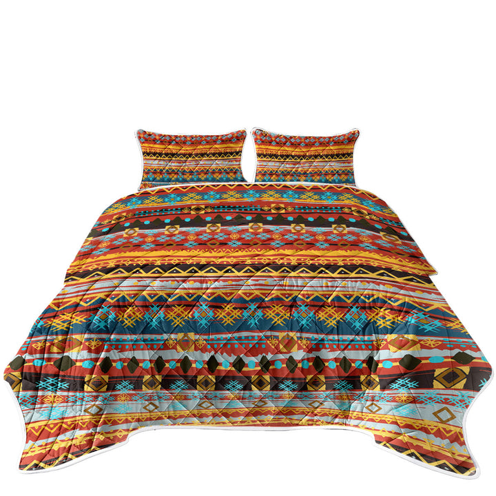 Summer Quilt with Red and Yellow African Design