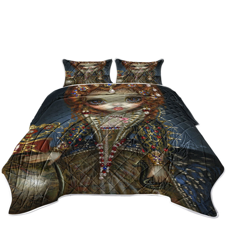 Summer Quilt with Renaissance Art Queen Elizabeth the First