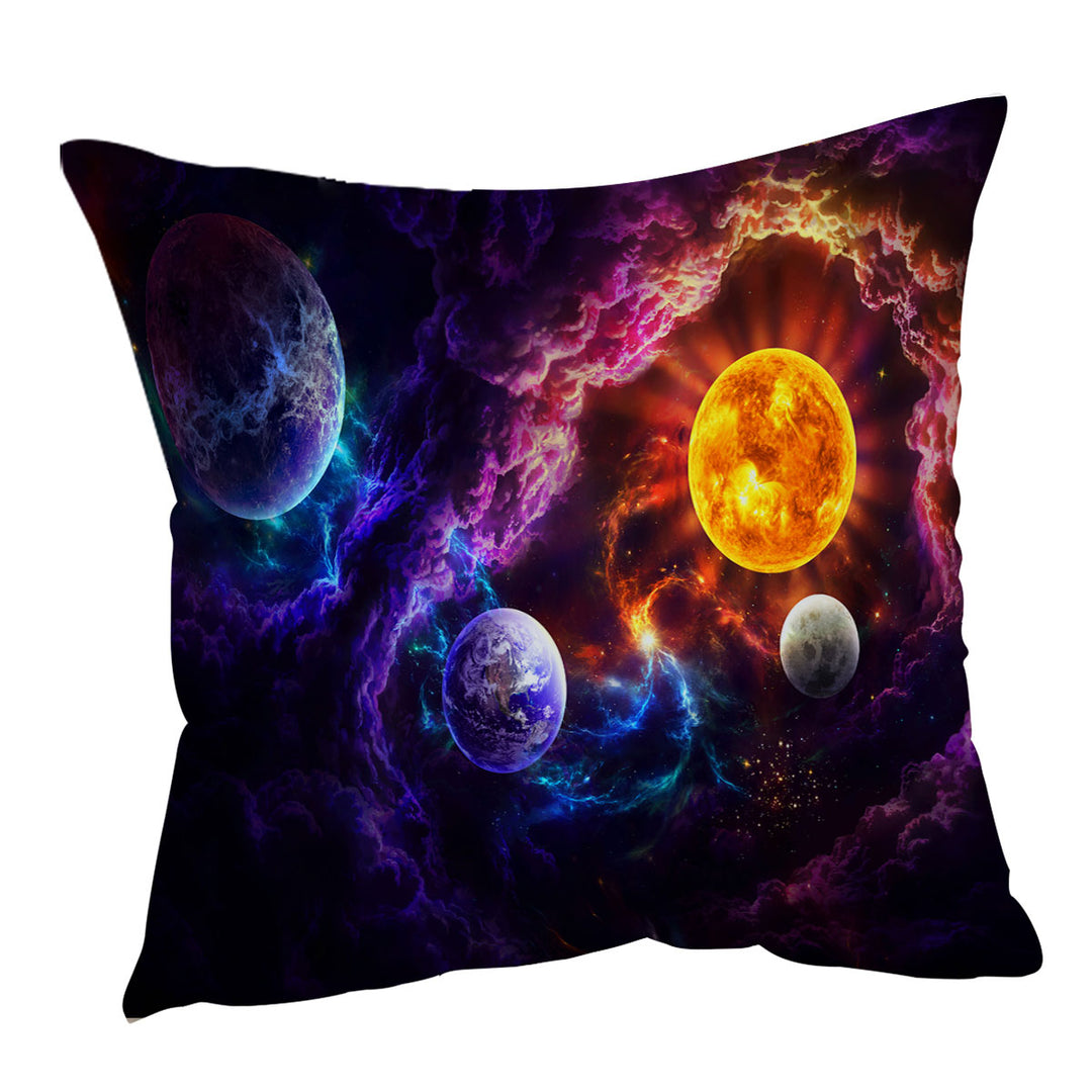 Sun Earth Space Plan of Salvation Cushion Cover