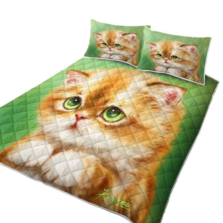 Sweet Cats Designs Ashamed Ginger Kitten California King Quilt Sets