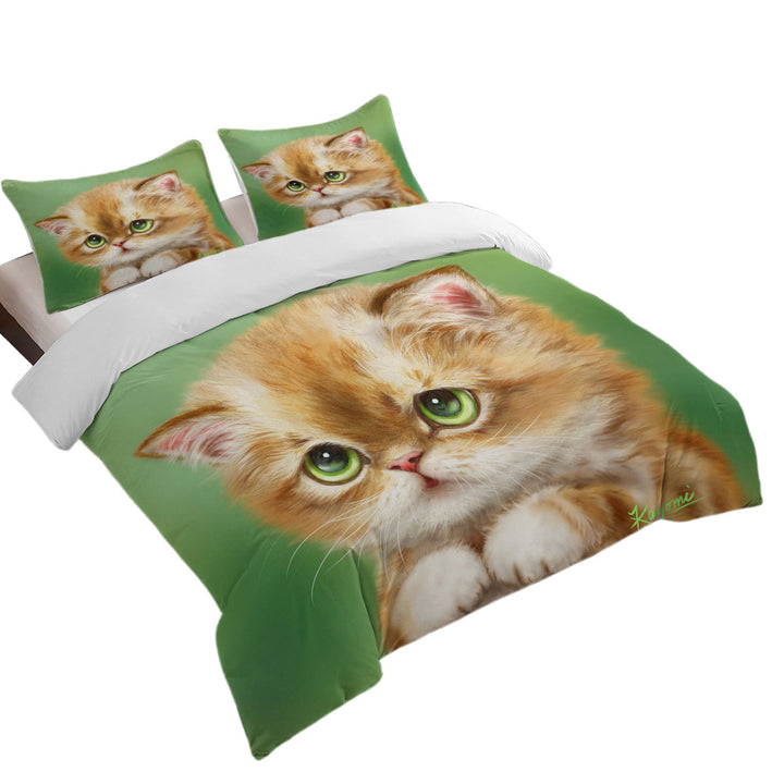 Sweet Cats Designs Ashamed Ginger Kitten Duvet Cover set