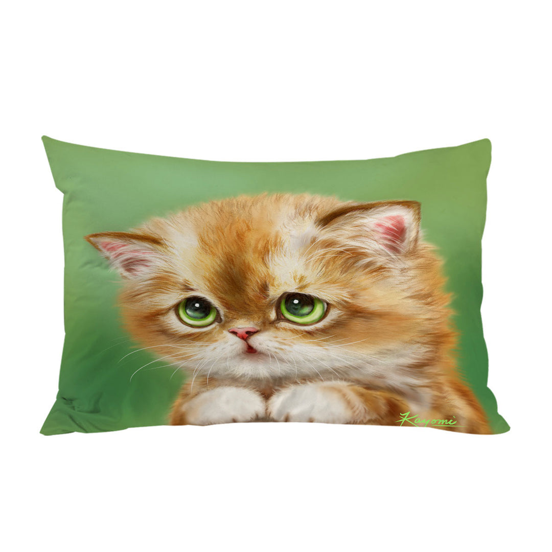 Sweet Cats Designs Ashamed Ginger Kitten Pillow Cases