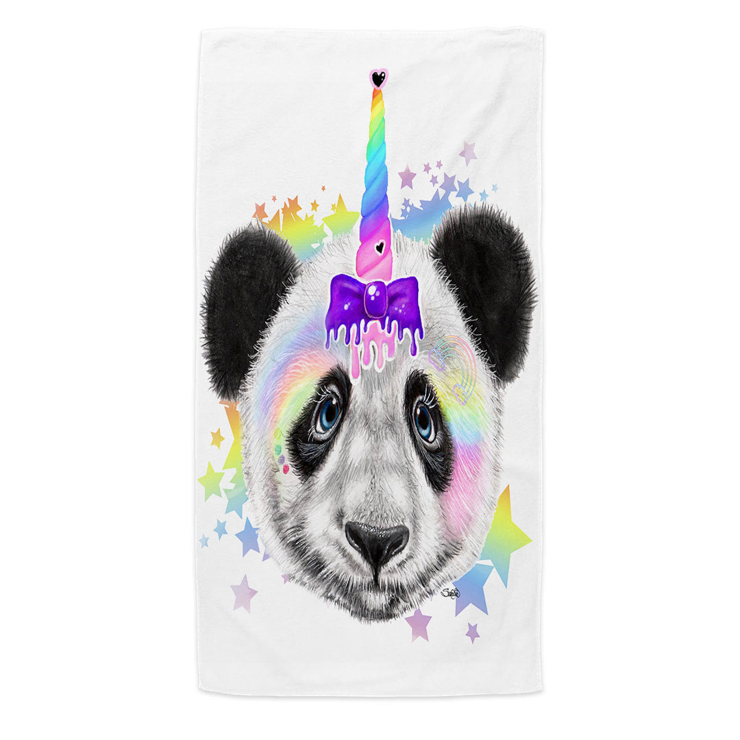 Sweet Funny Animal Pandacorn Panda Beach Towel