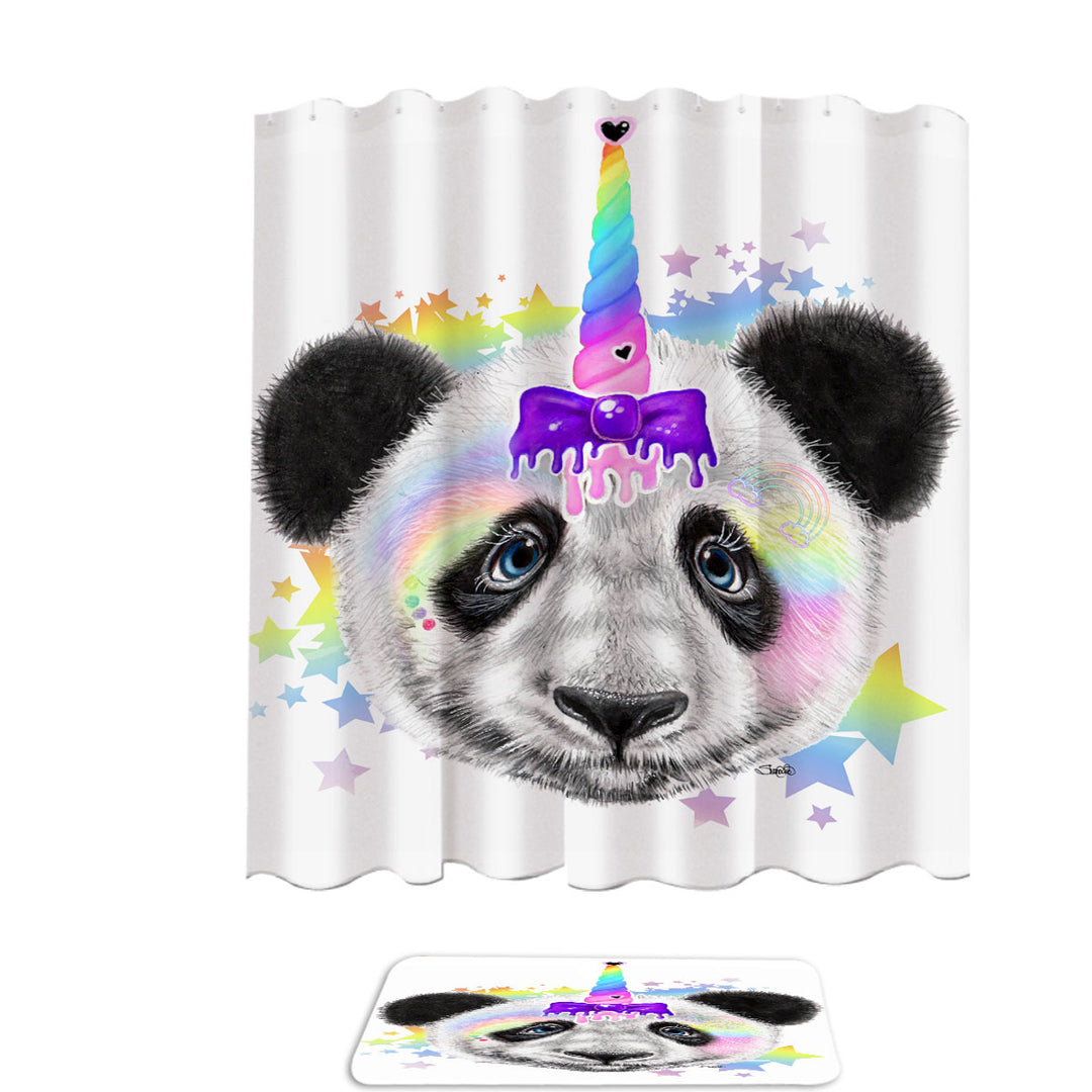 Sweet Funny Animal Pandacorn Panda Shower Curtains Online