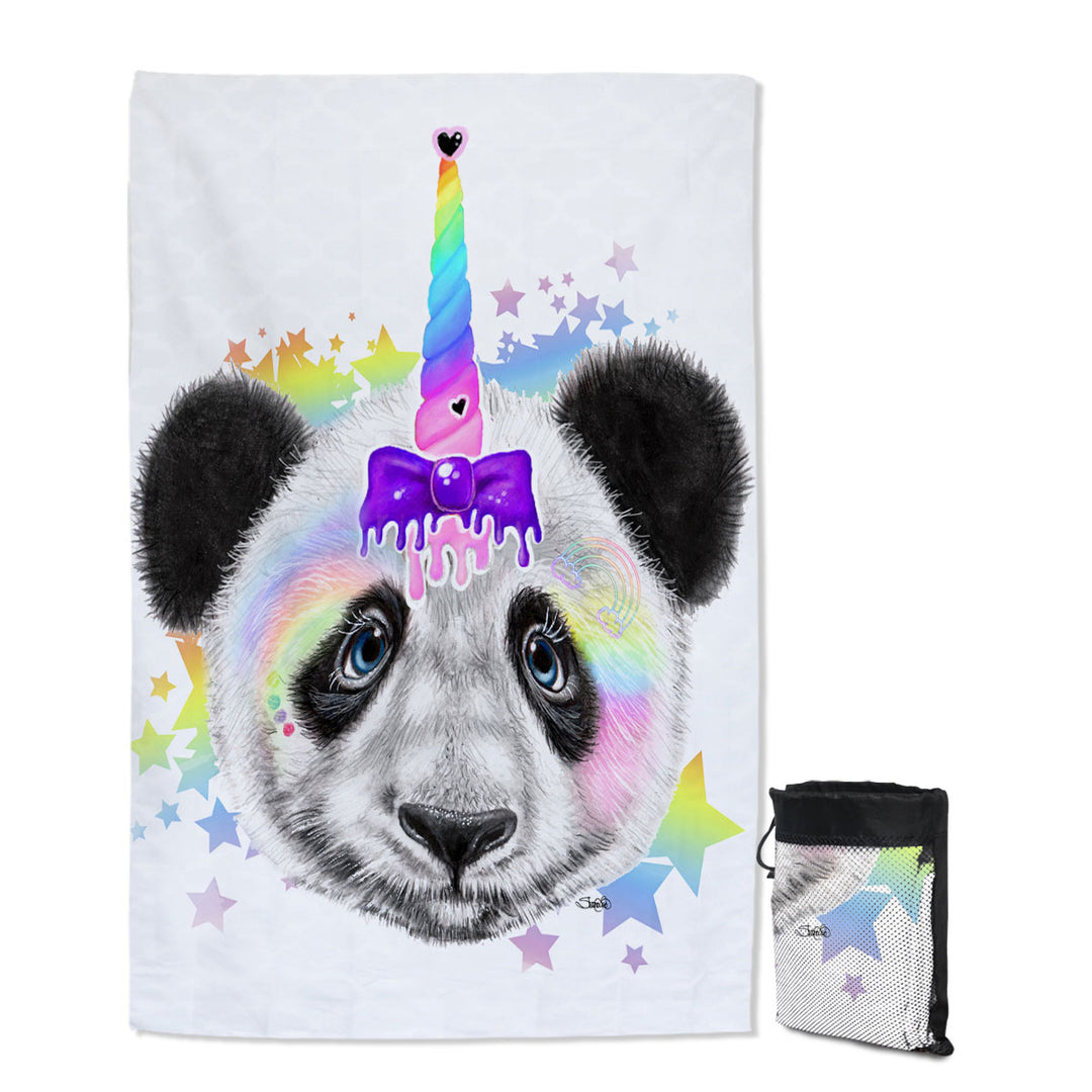 Sweet Funny Animal Pandacorn Panda Travel Lightweight Quick Dry Beach Towel