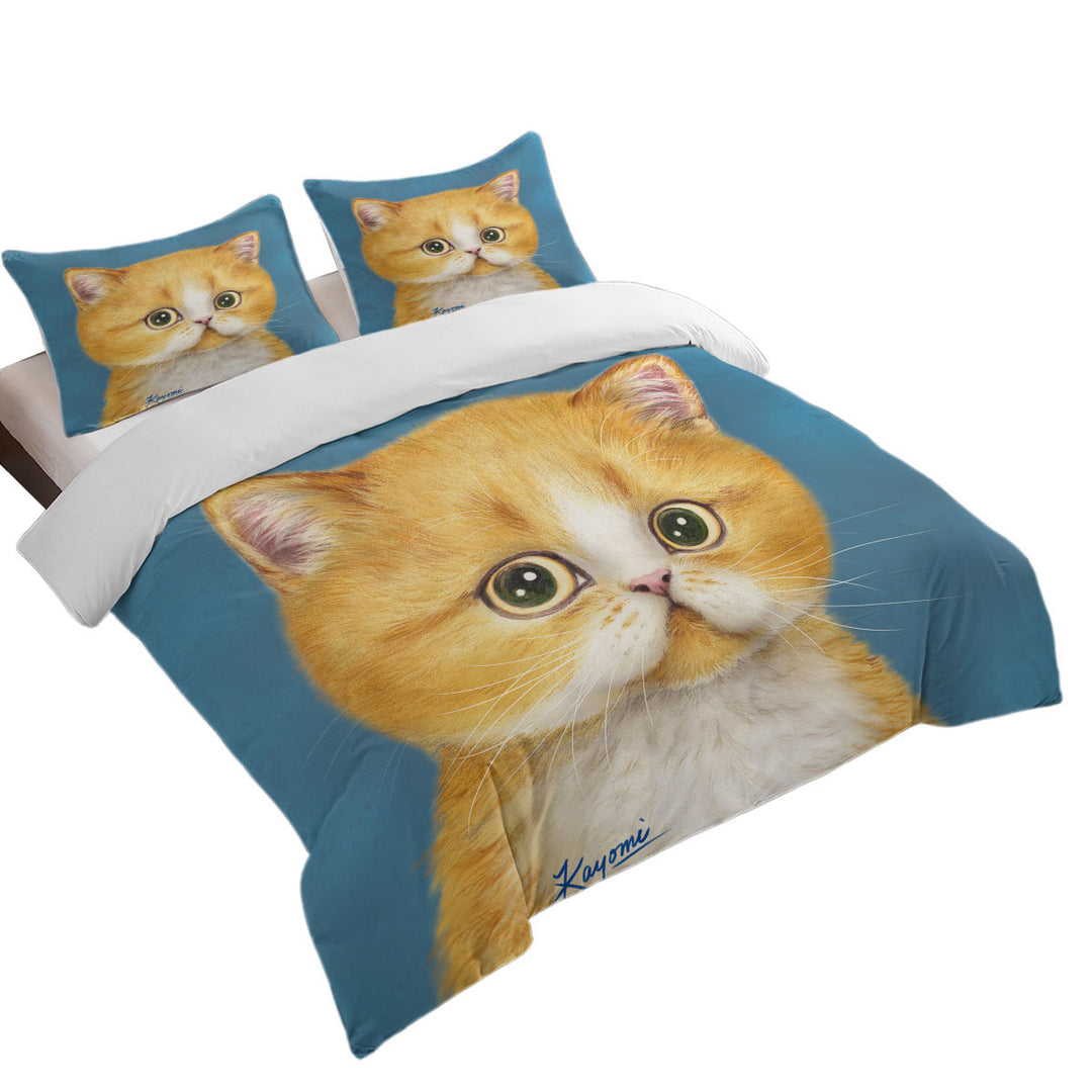 Sweet Little Ginger Kitten Cat Coverlet