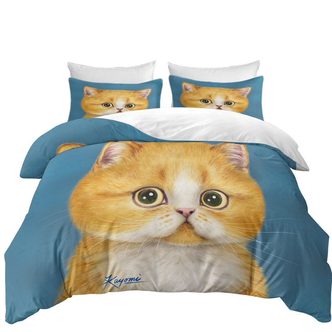 Sweet Little Ginger Kitten Cat Coverlets
