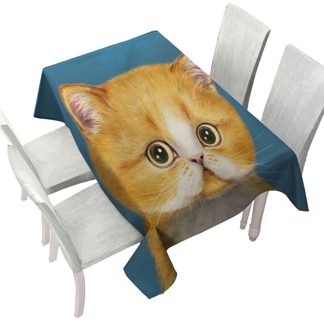 Sweet Little Ginger Kitten Cat Tablecloths