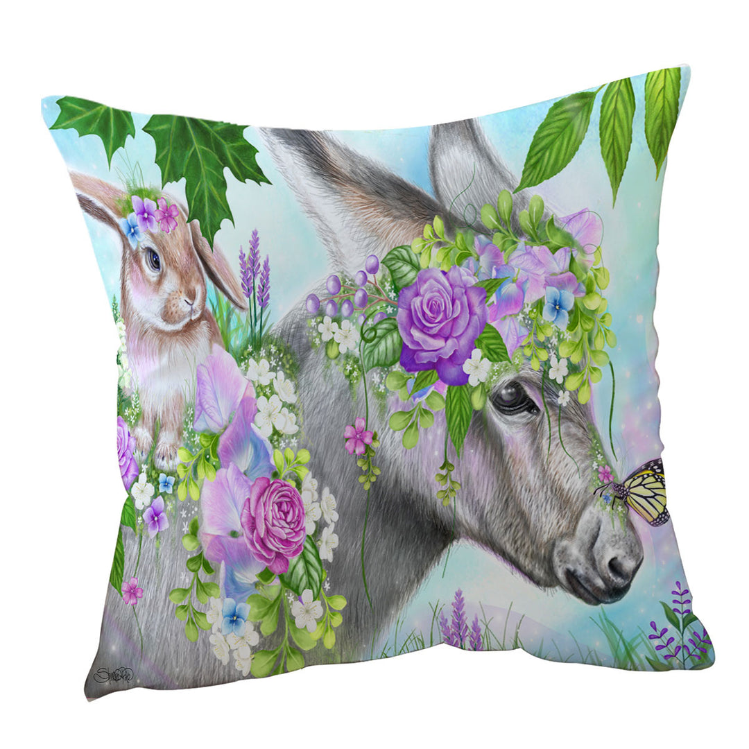 Sweet Pea Spring Bunny and Donkey Cushion Covers