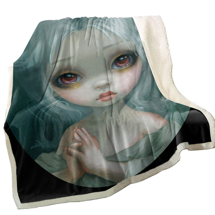 Sweet Throws Wishful Thinking Sweet Big Eyed Girl Painting