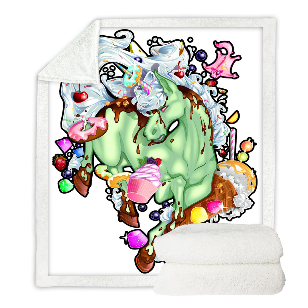 Sweets Rudicorn Funny Cool Printed Blankets Sherpa