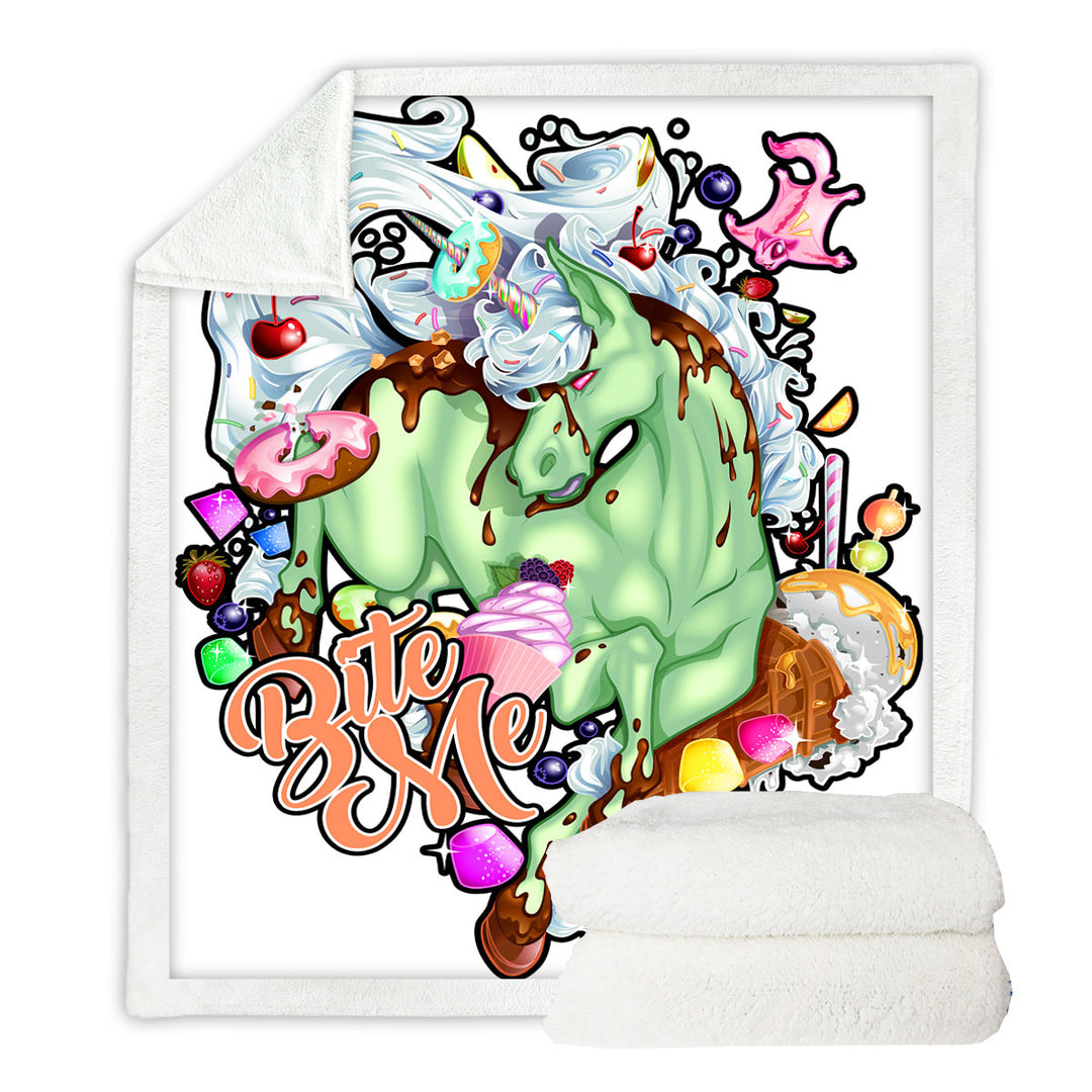 Sweets Sherpa Blankets Rudicorn Funny Cool Quote