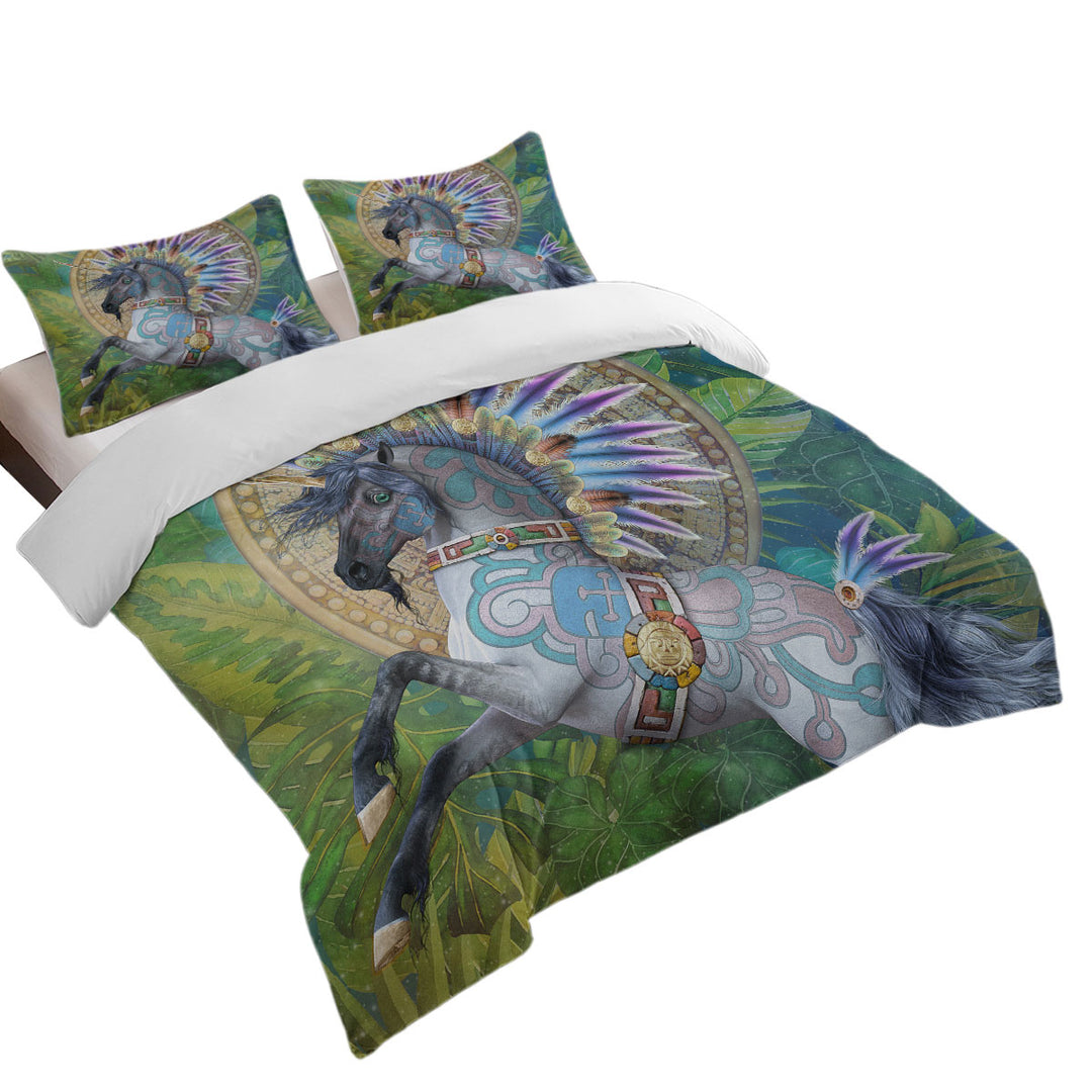 Taavii Tropical Colorful Native American Unicorn California King Duvet Cover