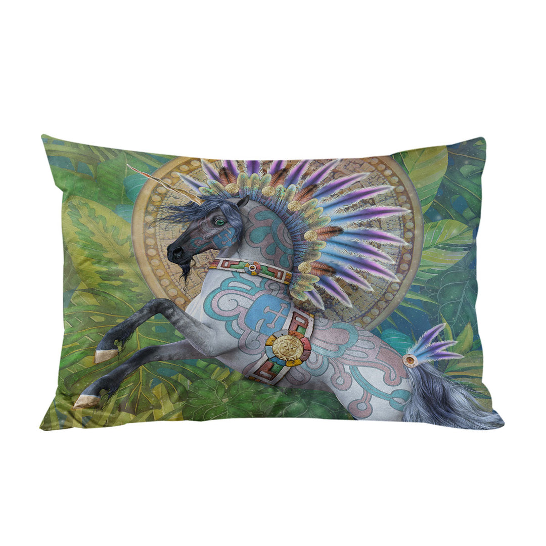Taavii Tropical Colorful Native American Unicorn Pillow Cases
