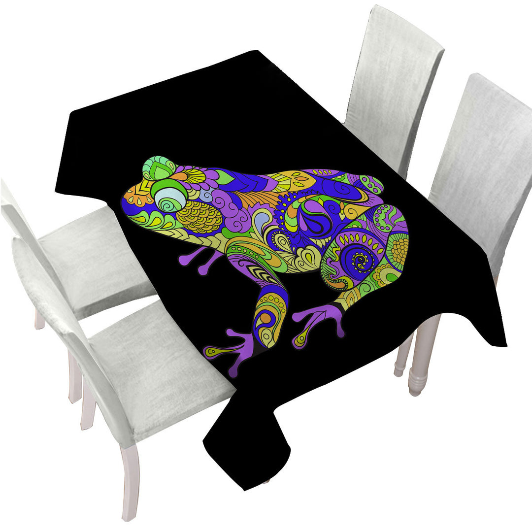 Table Cover with Artistic Frog