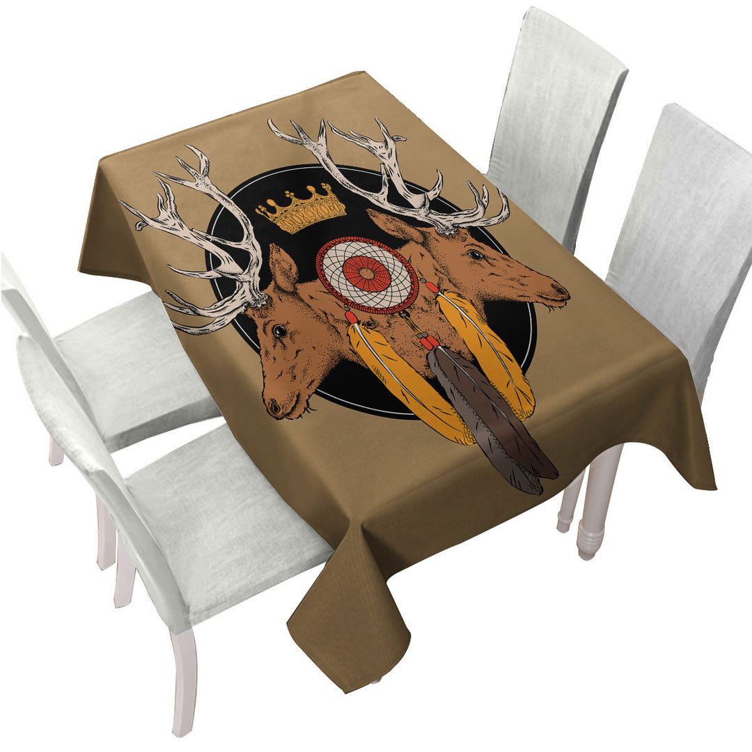 Table Cover with Dream Catcher and Deer