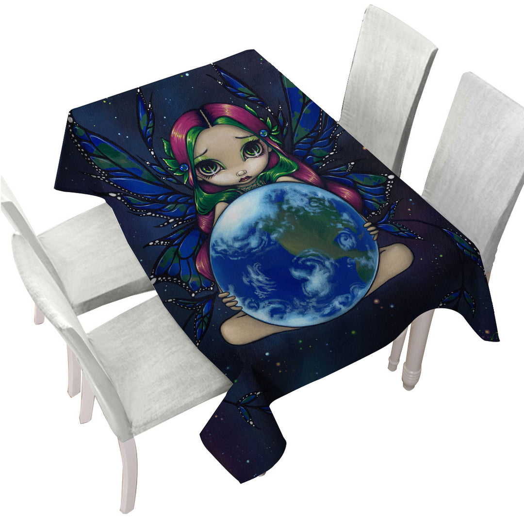 Table Cover with Earth Fairy a World In Good Hands