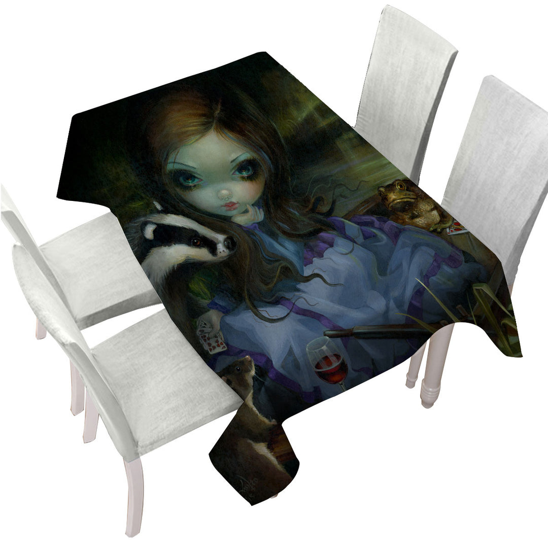 Table Cover with Fairytale Art Prints the Wind in the Willows