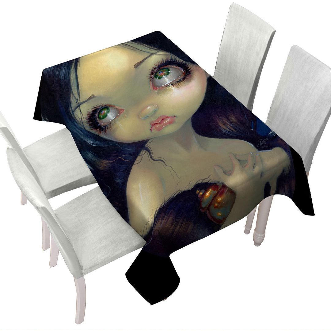 Table Cover with Fine Art Penitent Magdalene a Dramatic Portrait