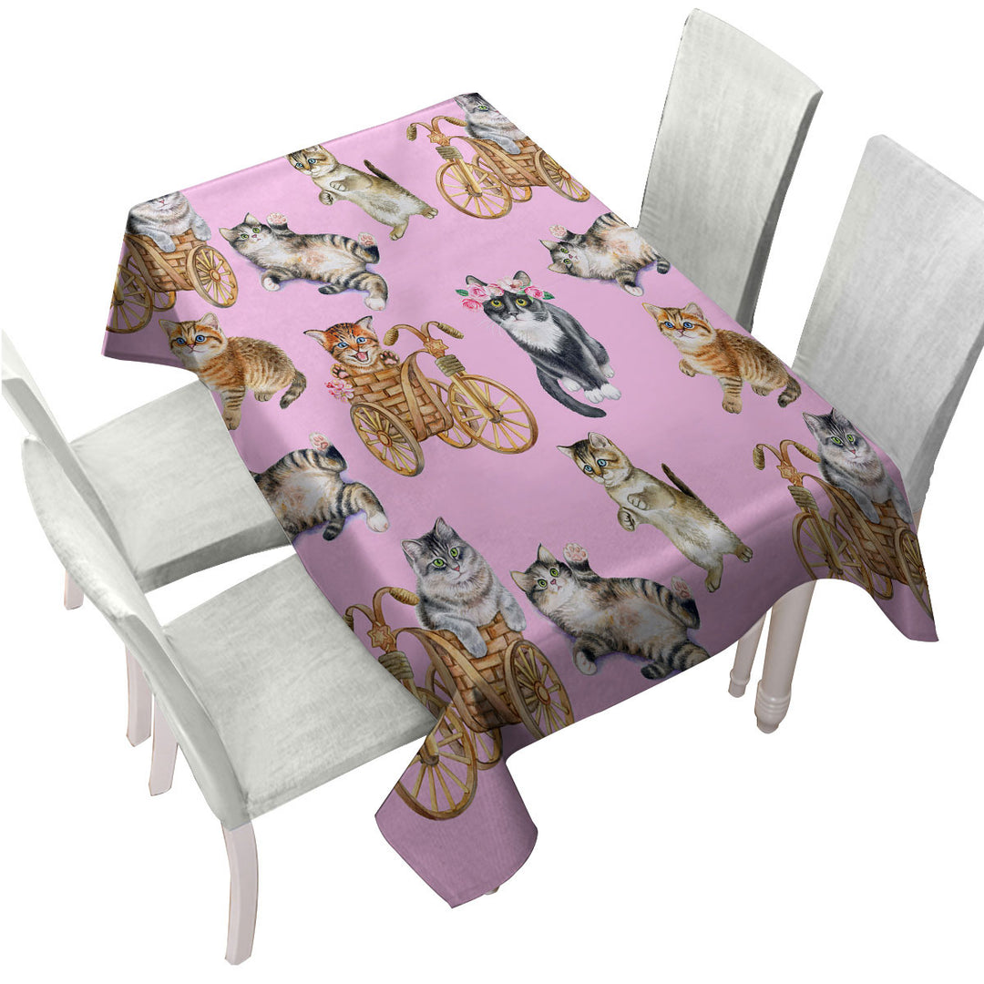 Table Cover with Funny Cute Cats