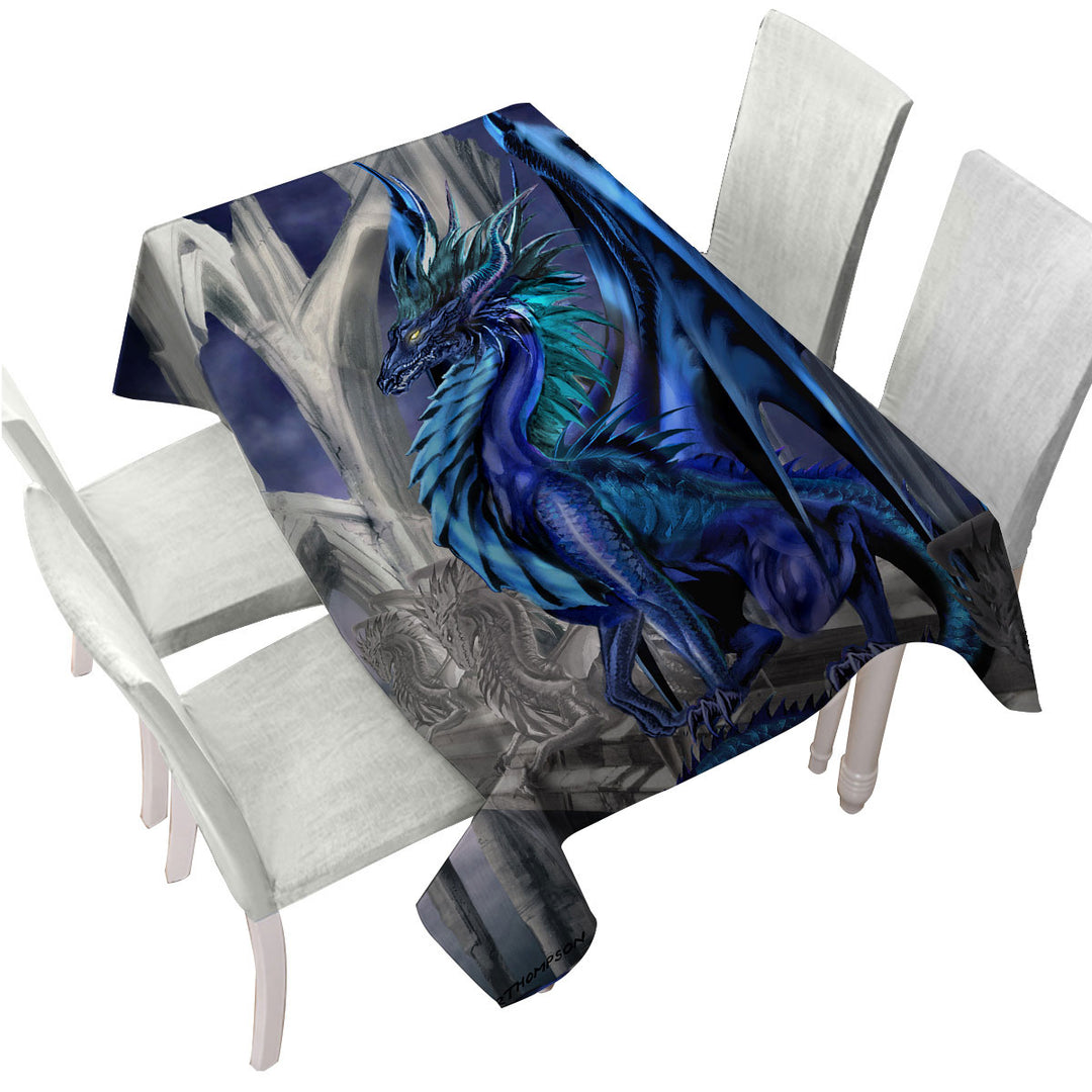 Table Cover with Nightfall Cool Purplish Dragon