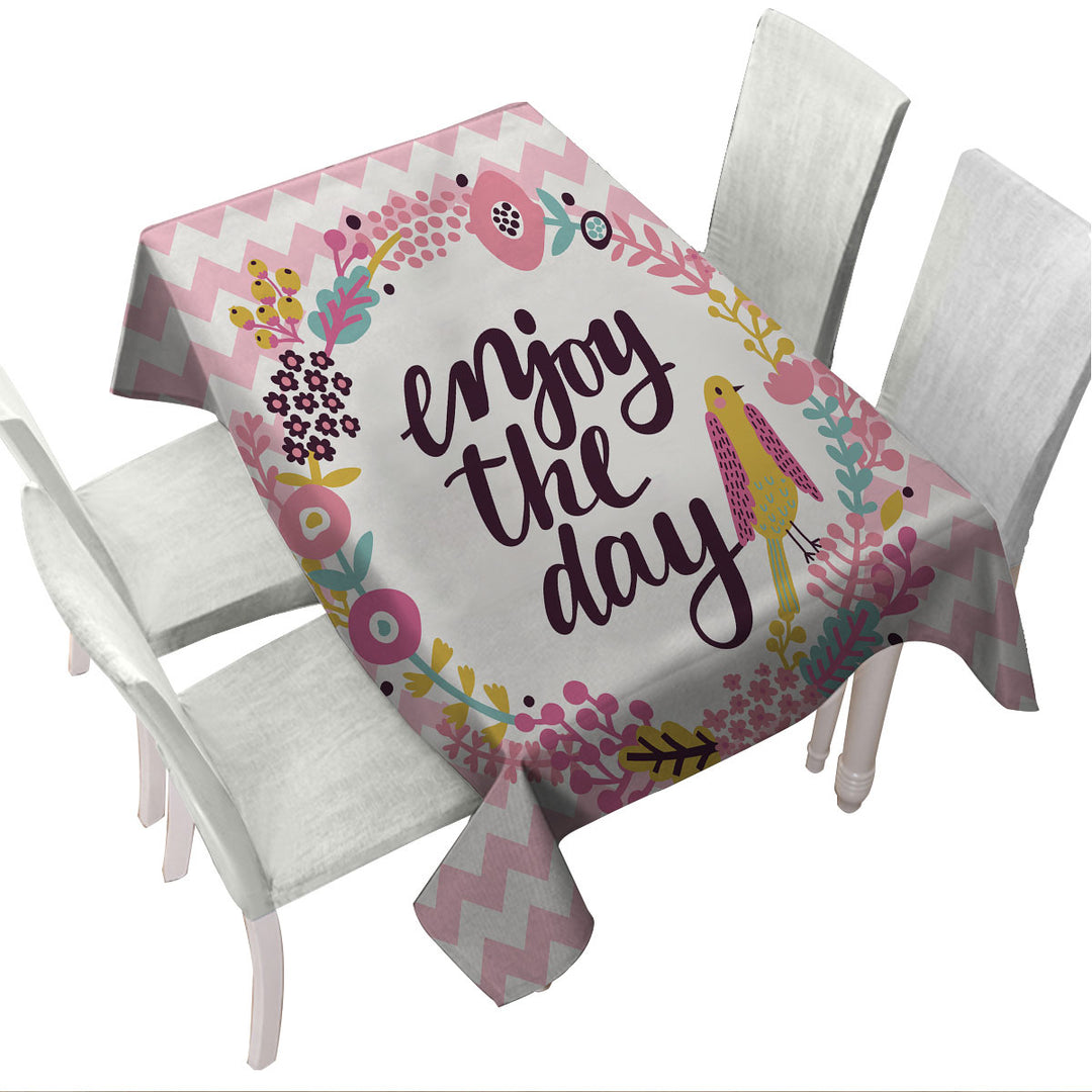Table Cover with Pinkish Encouragement