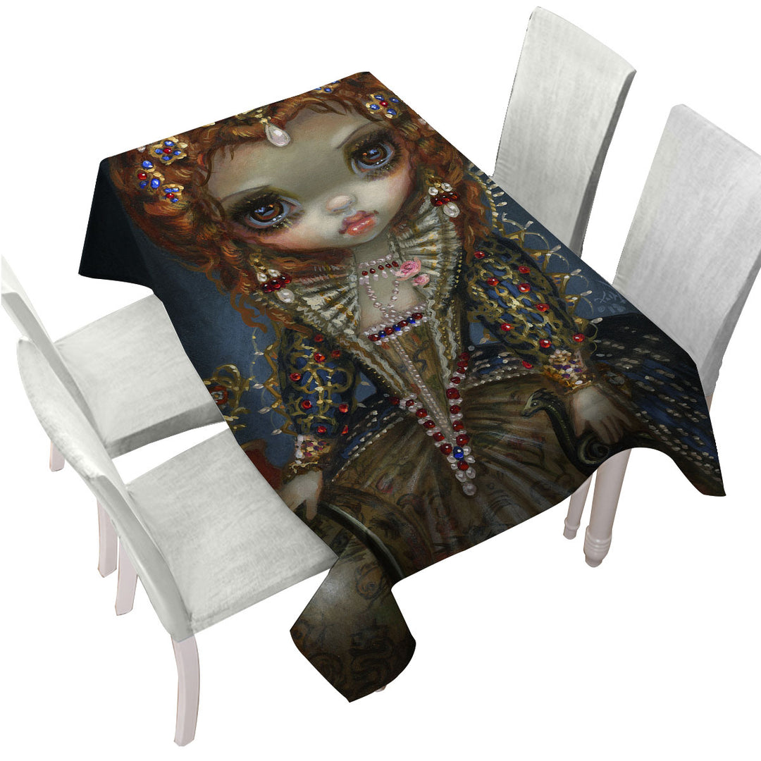 Table Cover with Renaissance Art Queen Elizabeth the First