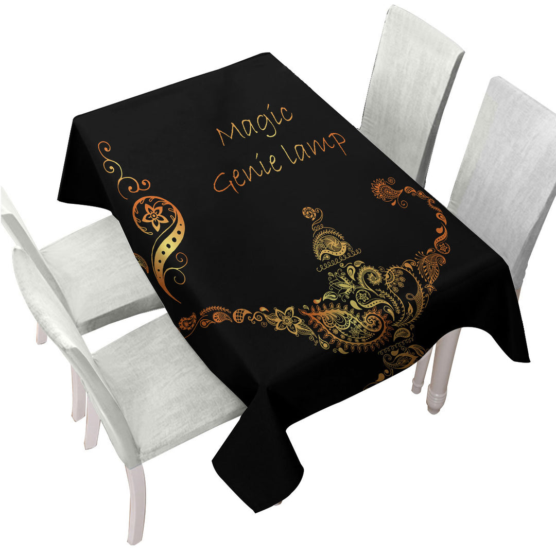 Tablecloth with Cool Golden Magical Genie Lamp