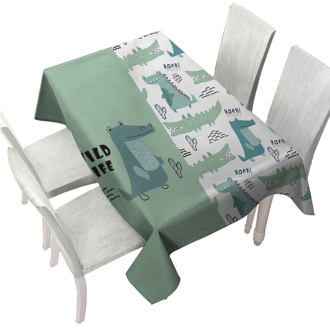 Tablecloth with Cute Crocodiles for Kids