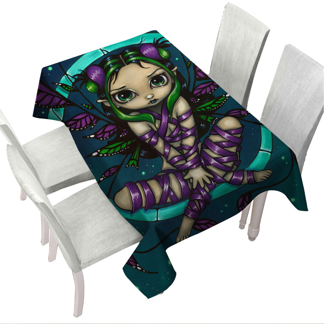 Tablecloth with Cute Girls Purple Ribbon Fairy
