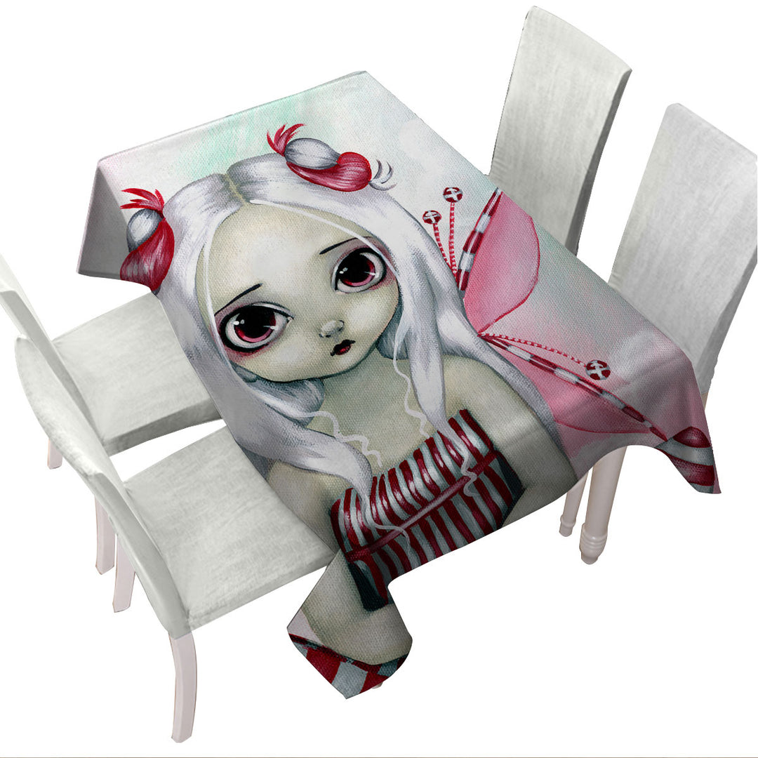 Tablecloth with Cute Pinkish Little Fairy the Peppermint Pretty