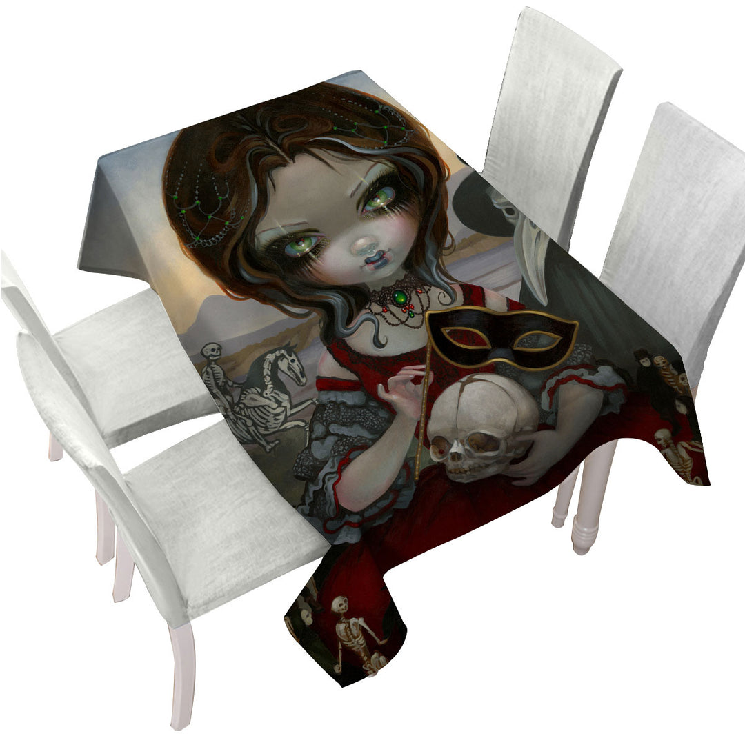 Tablecloth with Dark Art Maiden Carnevale Di Morte