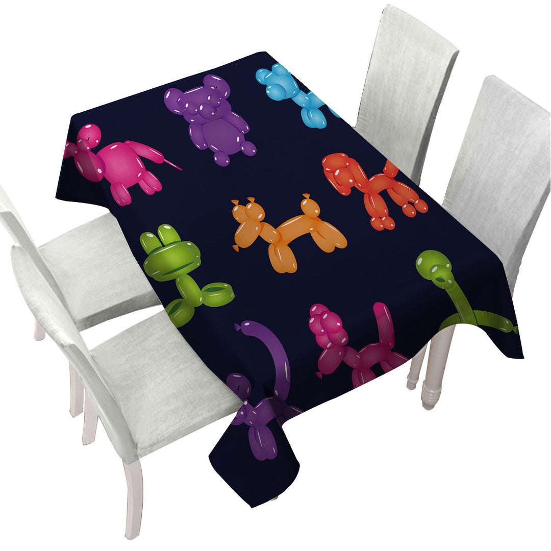 Tablecloth with Dogs Shape Balloons