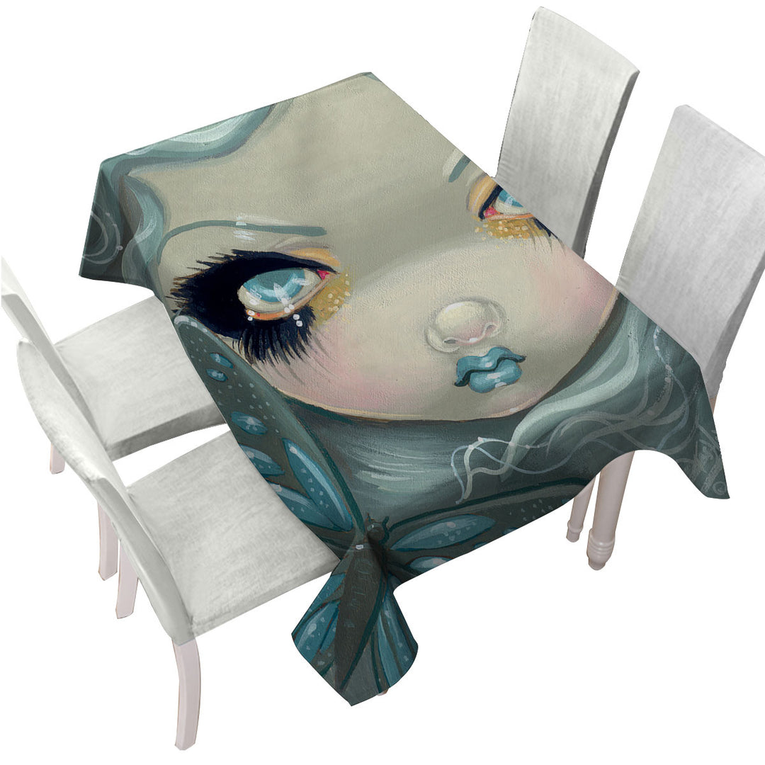 Tablecloth with Faces of Faery _26 Ice Girl and Butterfly