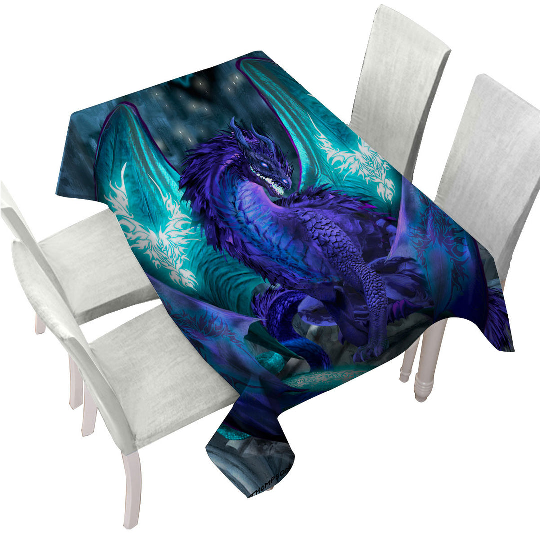 Tablecloth with Fantasy Creature Omen Purple Dragon